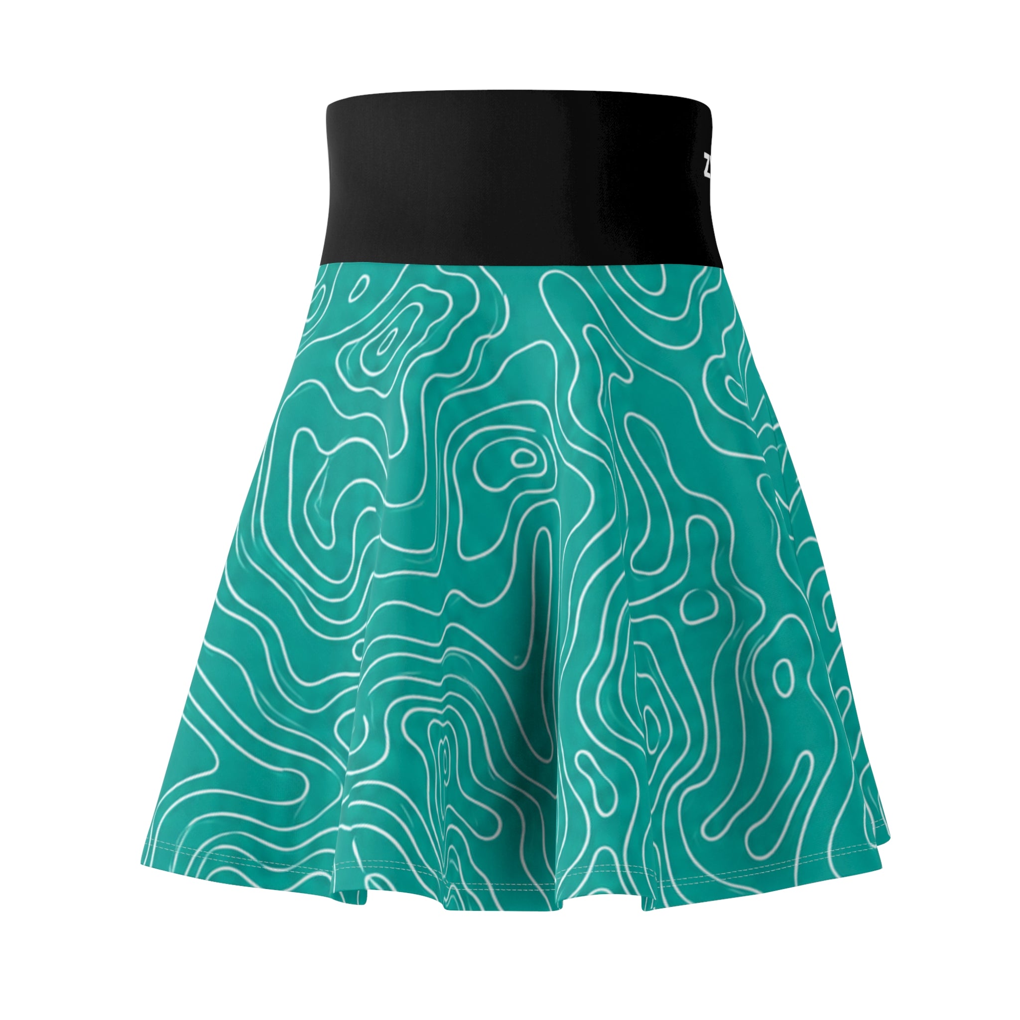 ZYVEK Topography Flow Skater Skirt – Aqua Edition