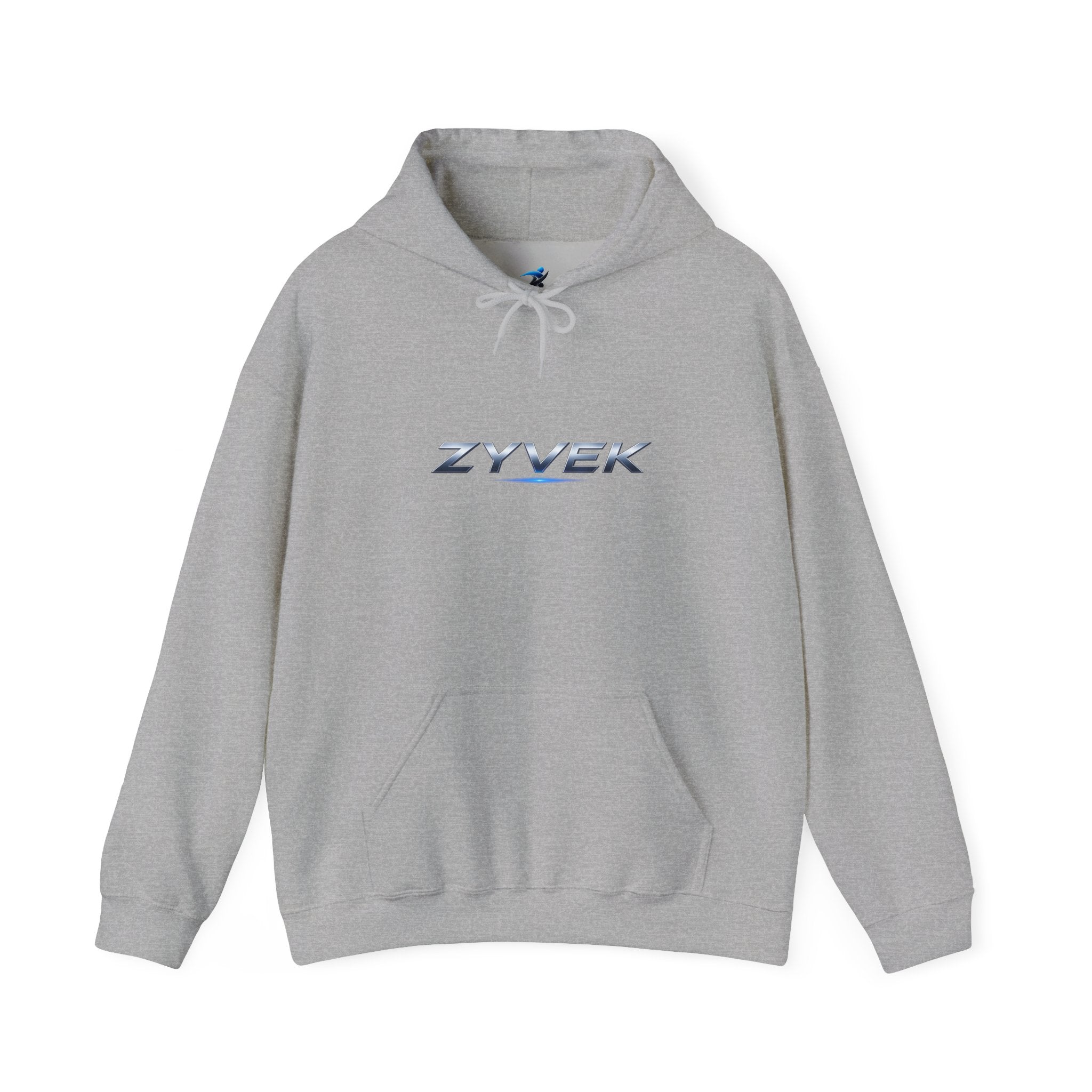 Zyvek Metallic Logo Hoodie — Minimal Tech Streetwear Pullover