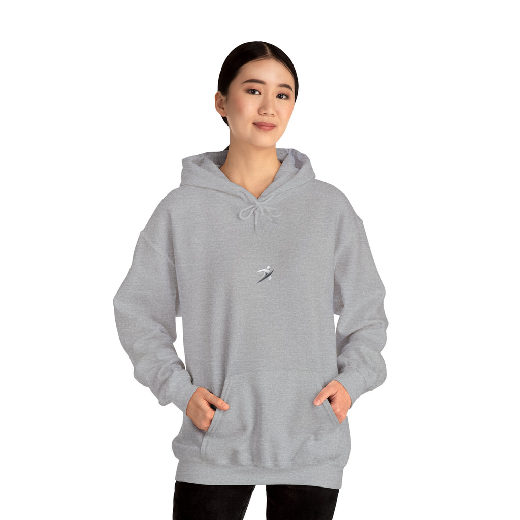 Minimal White Hoodie with Tiny Swift Bird Emblem