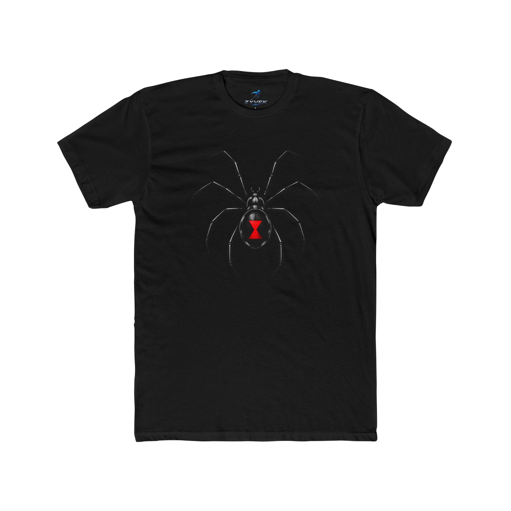 Black Widow Spider Tee - Red Hourglass Graphic T-Shirt