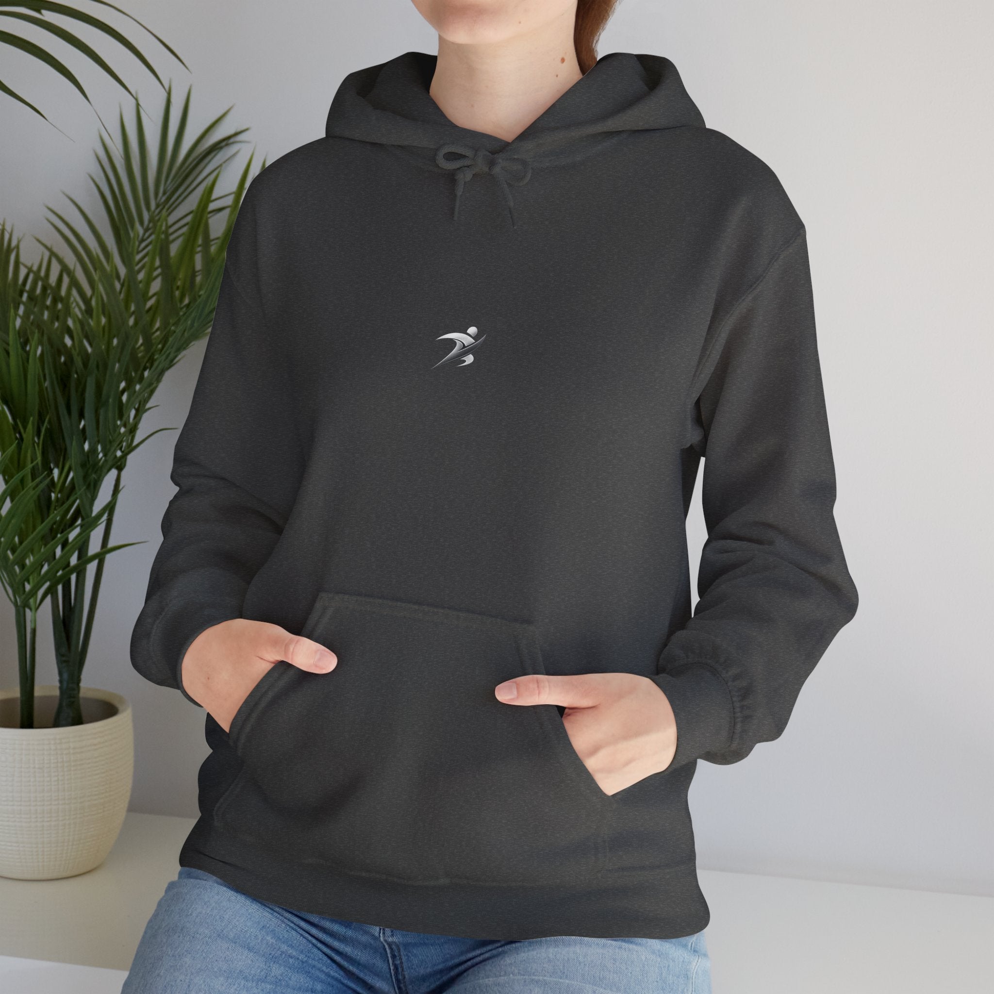 Minimal White Hoodie with Tiny Swift Bird Emblem