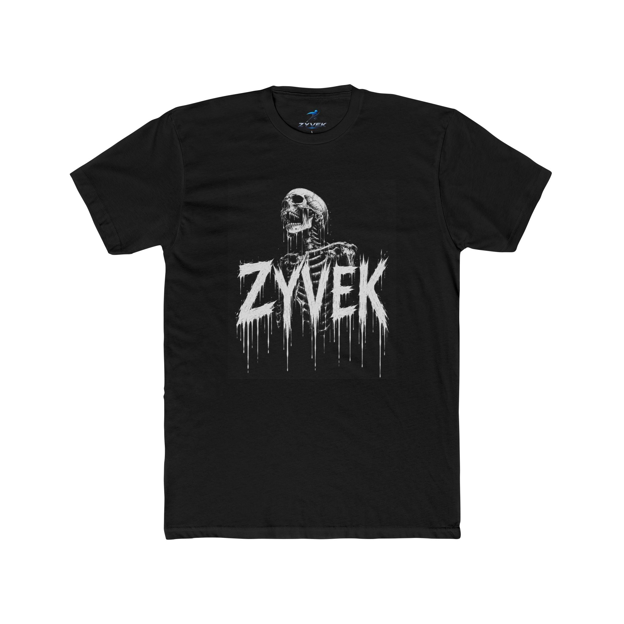 Zyvek Skeleton Drip Tee — Gothic Skull Graphic T-Shirt