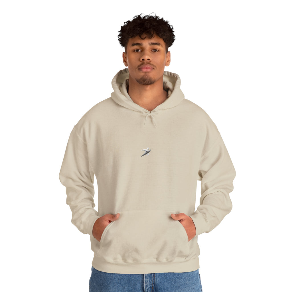 Minimal White Hoodie with Tiny Swift Bird Emblem