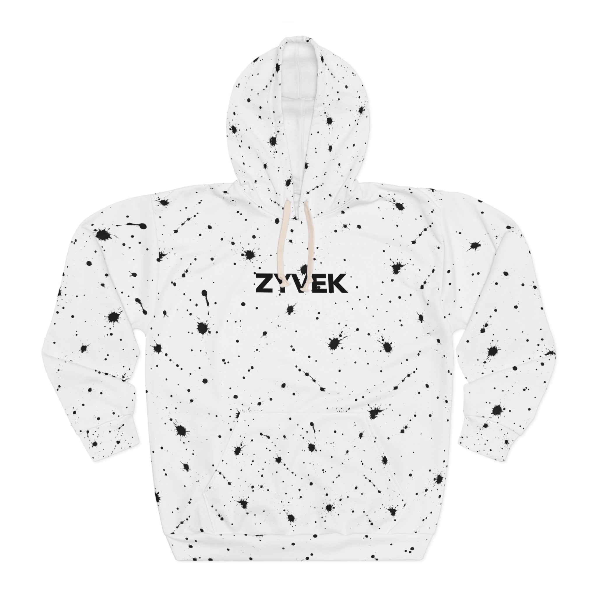 ZYVEK Paint Splash Hoodie – White Edition