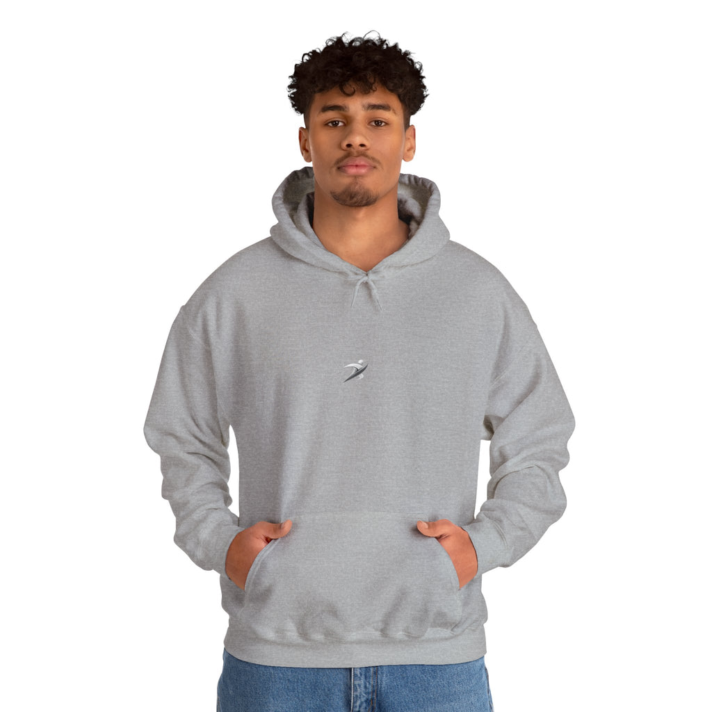 Minimal White Hoodie with Tiny Swift Bird Emblem