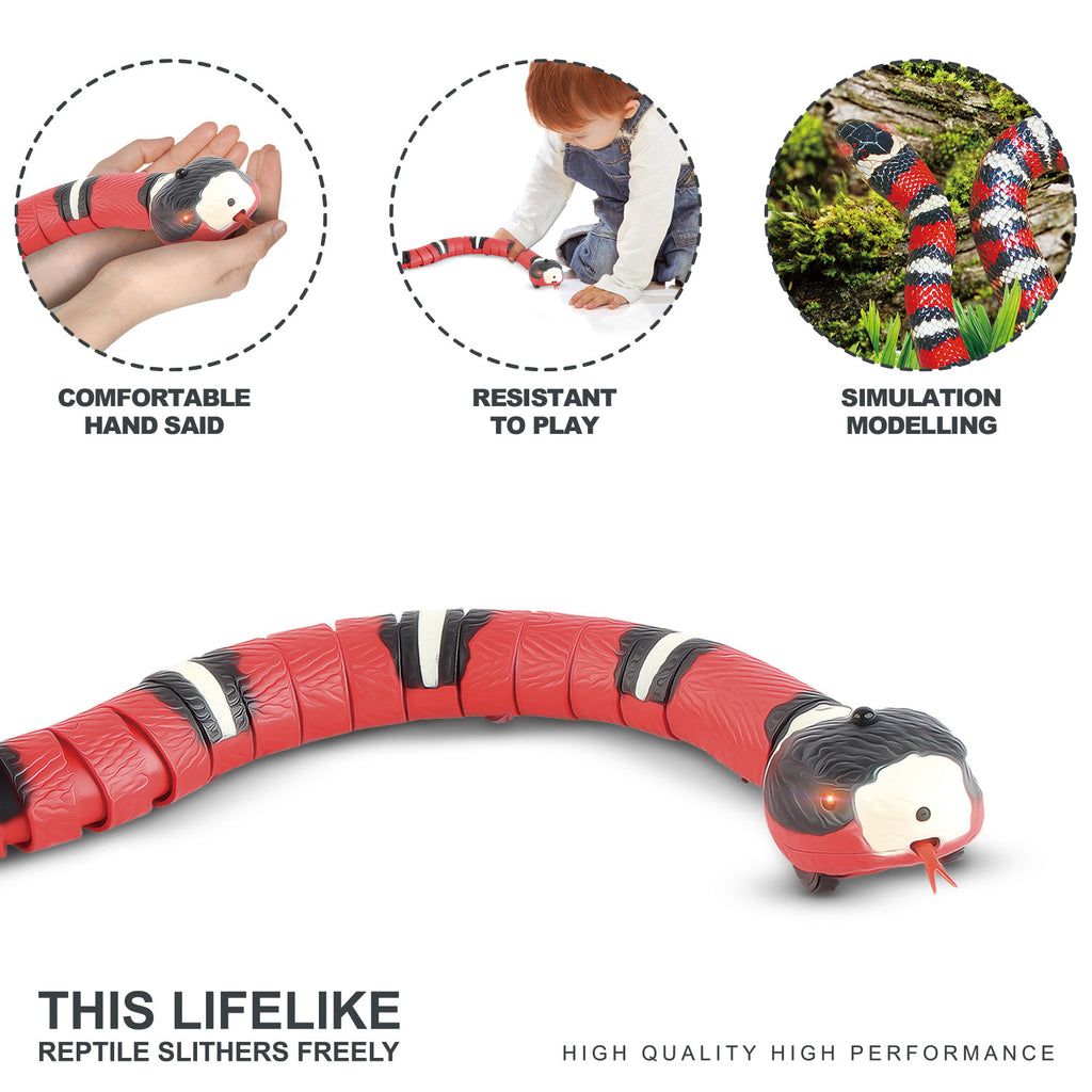 Smart Sensing Interactive Snake Toy for Cats – USB Rechargeable Automatic Pet Toy.  remote control