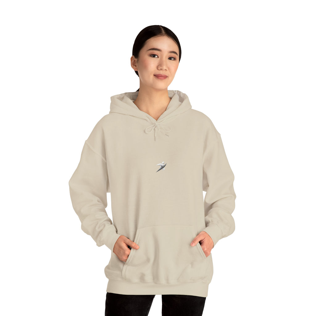 Minimal White Hoodie with Tiny Swift Bird Emblem