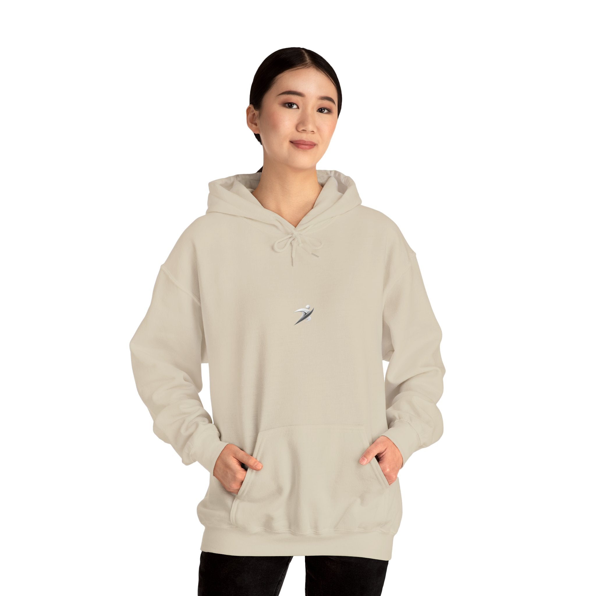 Minimal White Hoodie with Tiny Swift Bird Emblem