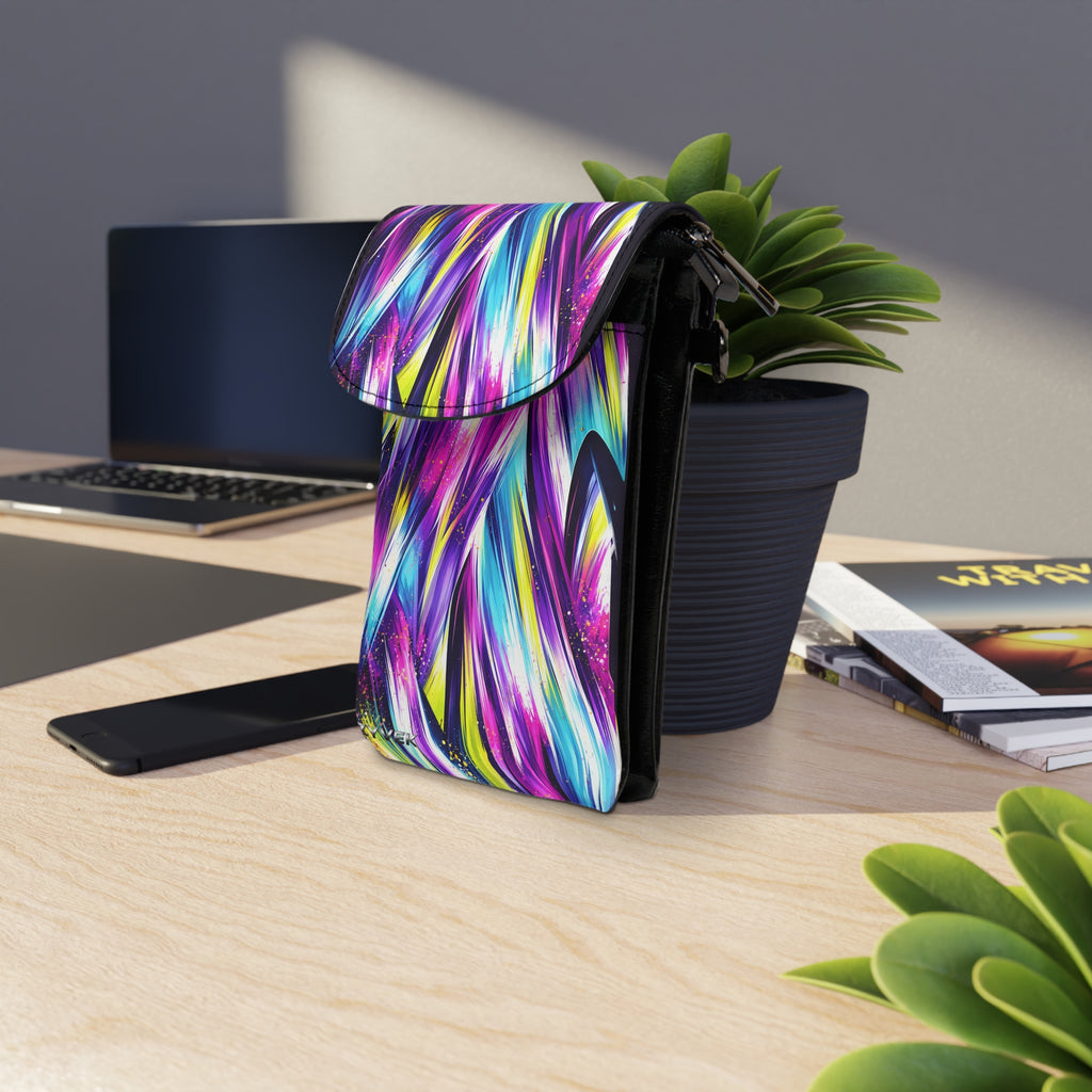 slim cell phone ZYVEK Neon Flow Crossbody Bag