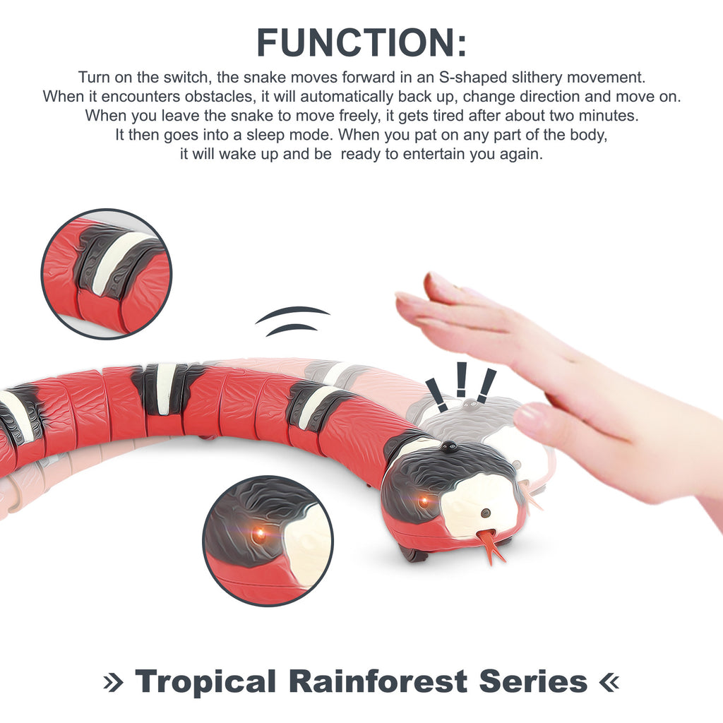 Smart Sensing Interactive Snake Toy for Cats – USB Rechargeable Automatic Pet Toy.  remote control
