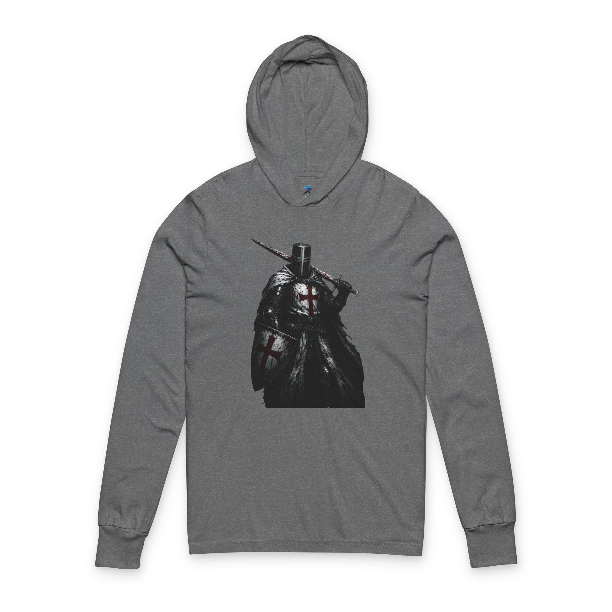 Medieval Knight Hooded Tee — Dark Crusader Graphic Long Sleeve