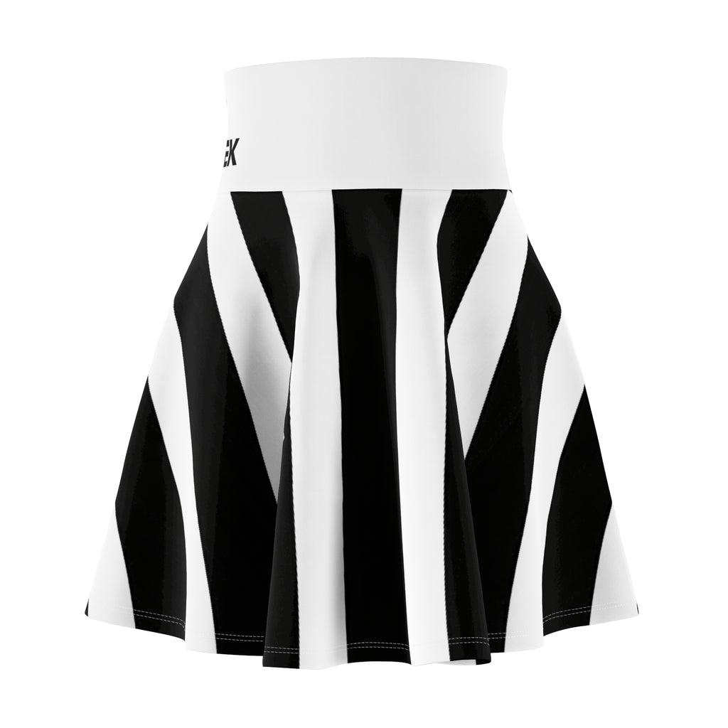 ZYVEK Monochrome Wave Skater Skirt