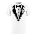 Tuxedo T‑Shirt Mock Tee – Novelty Bow Tie & Rose Graphic for Parties & Weddings