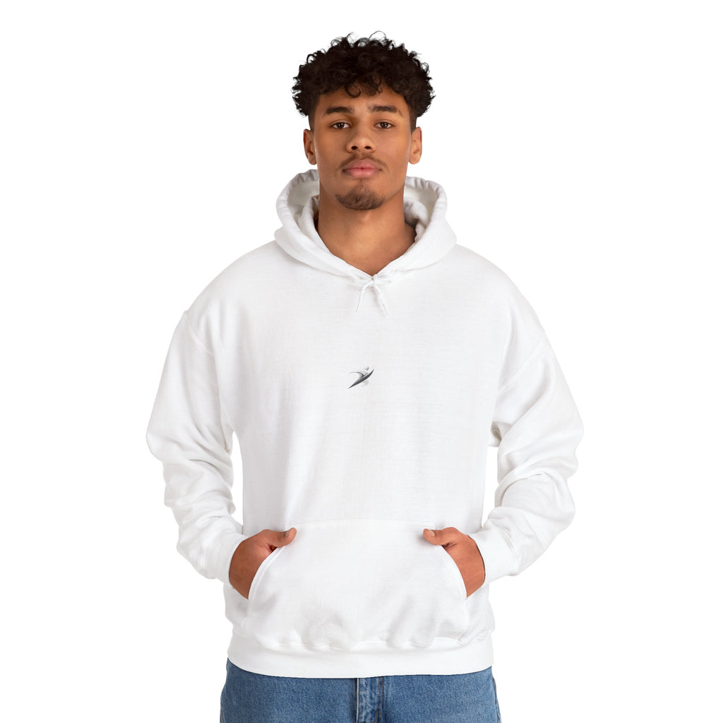 Minimal White Hoodie with Tiny Swift Bird Emblem