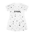 ZYVEK InkSplash Tee Dress – Artistic Minimalist Streetwear Dress