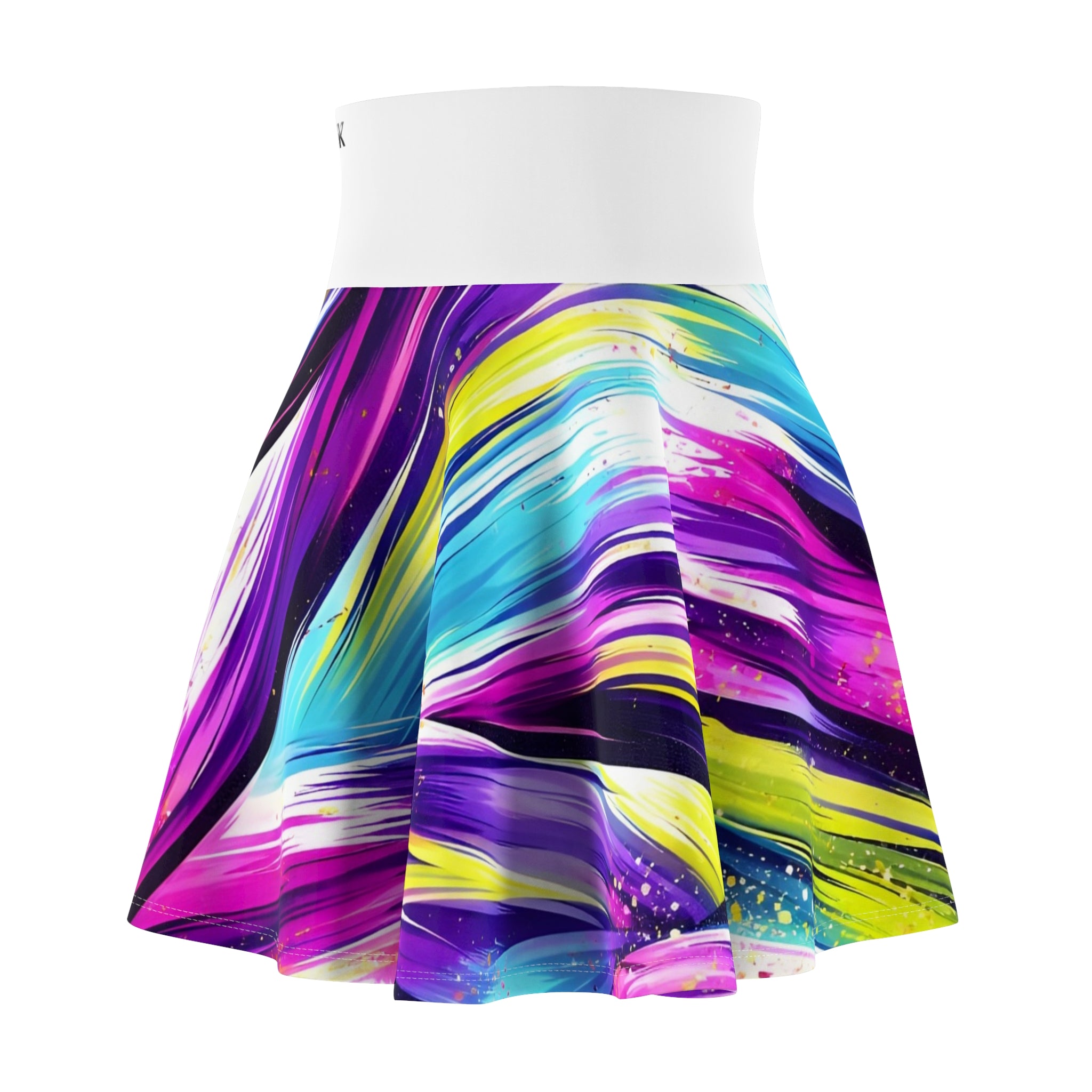 ZYVEK Neon Wave Skater Skirt