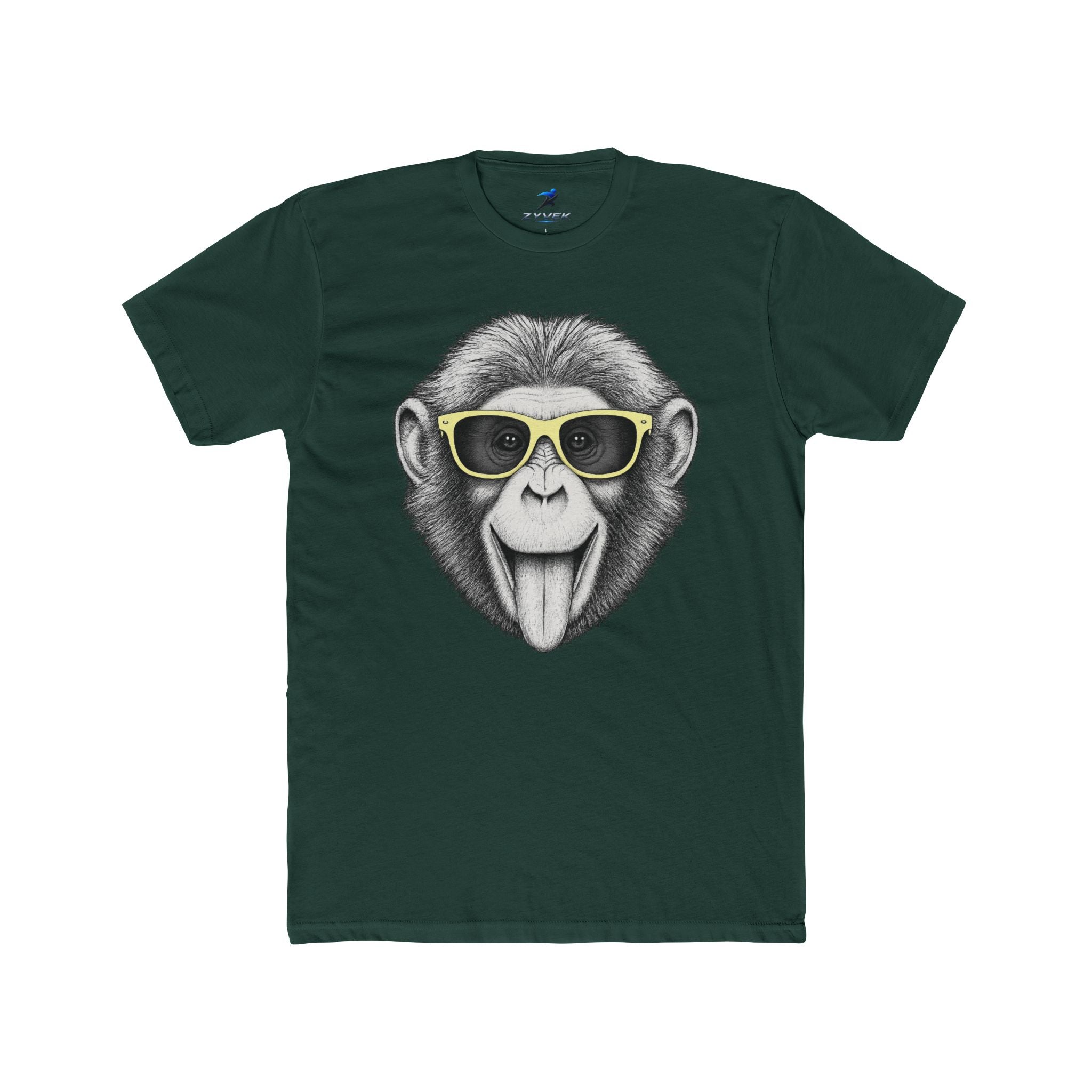 Chimp with Sunglasses Graphic Tee — Playful Monkey Face T-Shirt