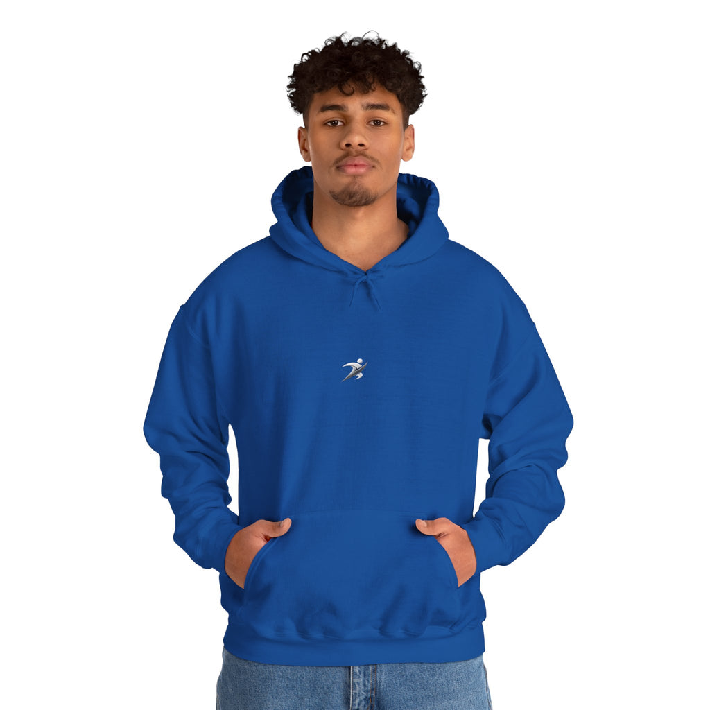 Minimal White Hoodie with Tiny Swift Bird Emblem