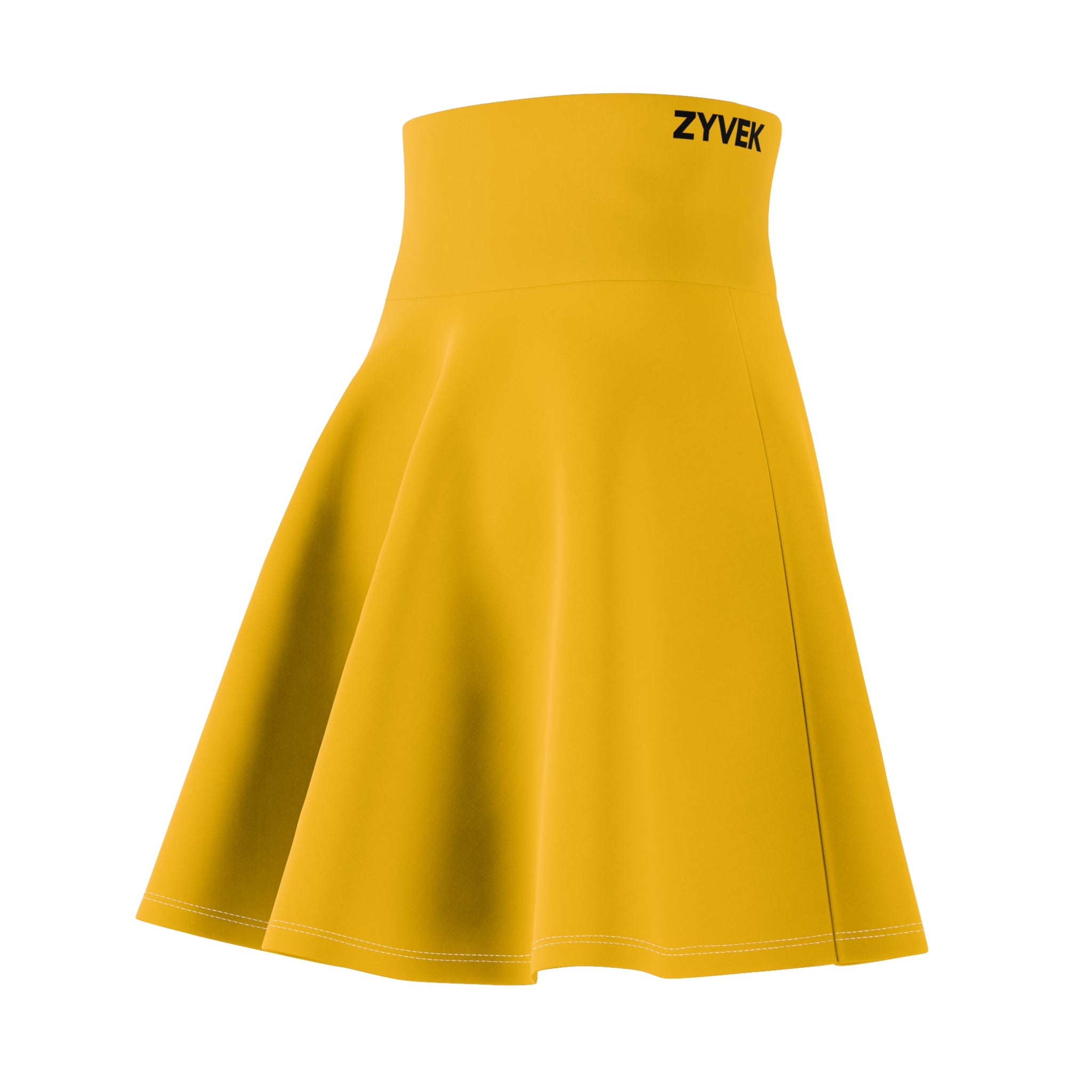 ZYVEK GoldenFlow Skater Skirt – Minimal Elegant Streetwear