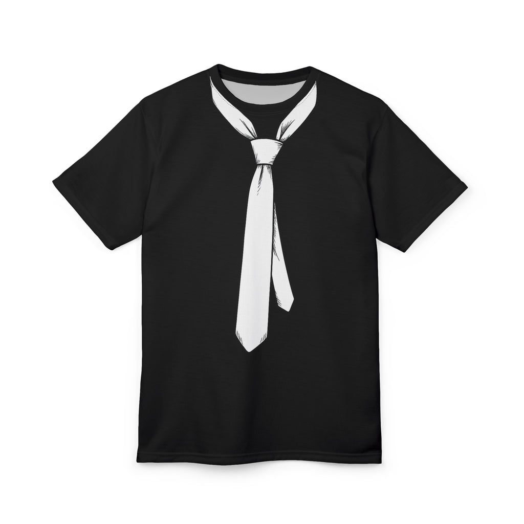 T-Shirt - Novelty Tie Graphic Tee, Black 'Tie' Costume Shirt for Casual Wear & Parties