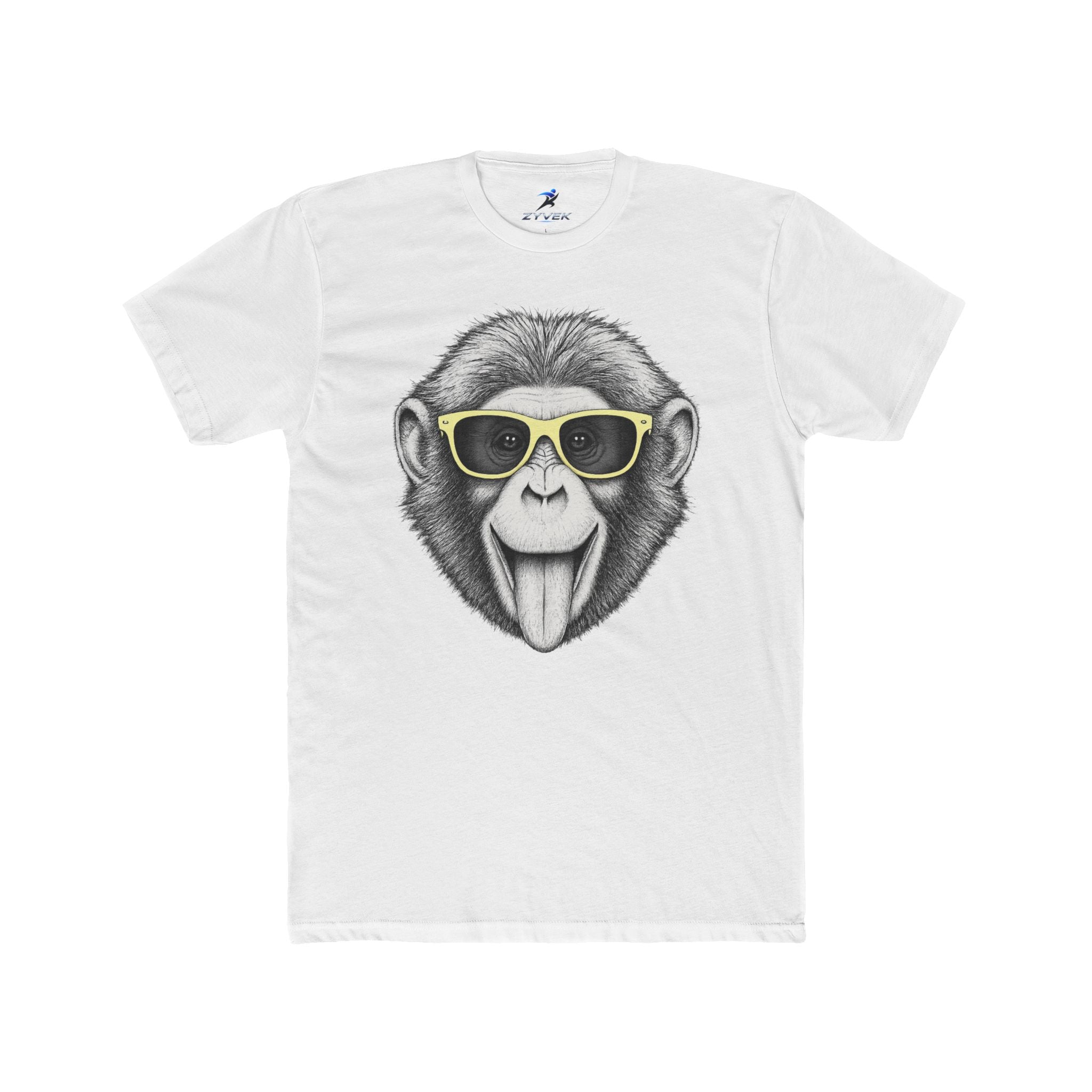 Chimp with Sunglasses Graphic Tee — Playful Monkey Face T-Shirt