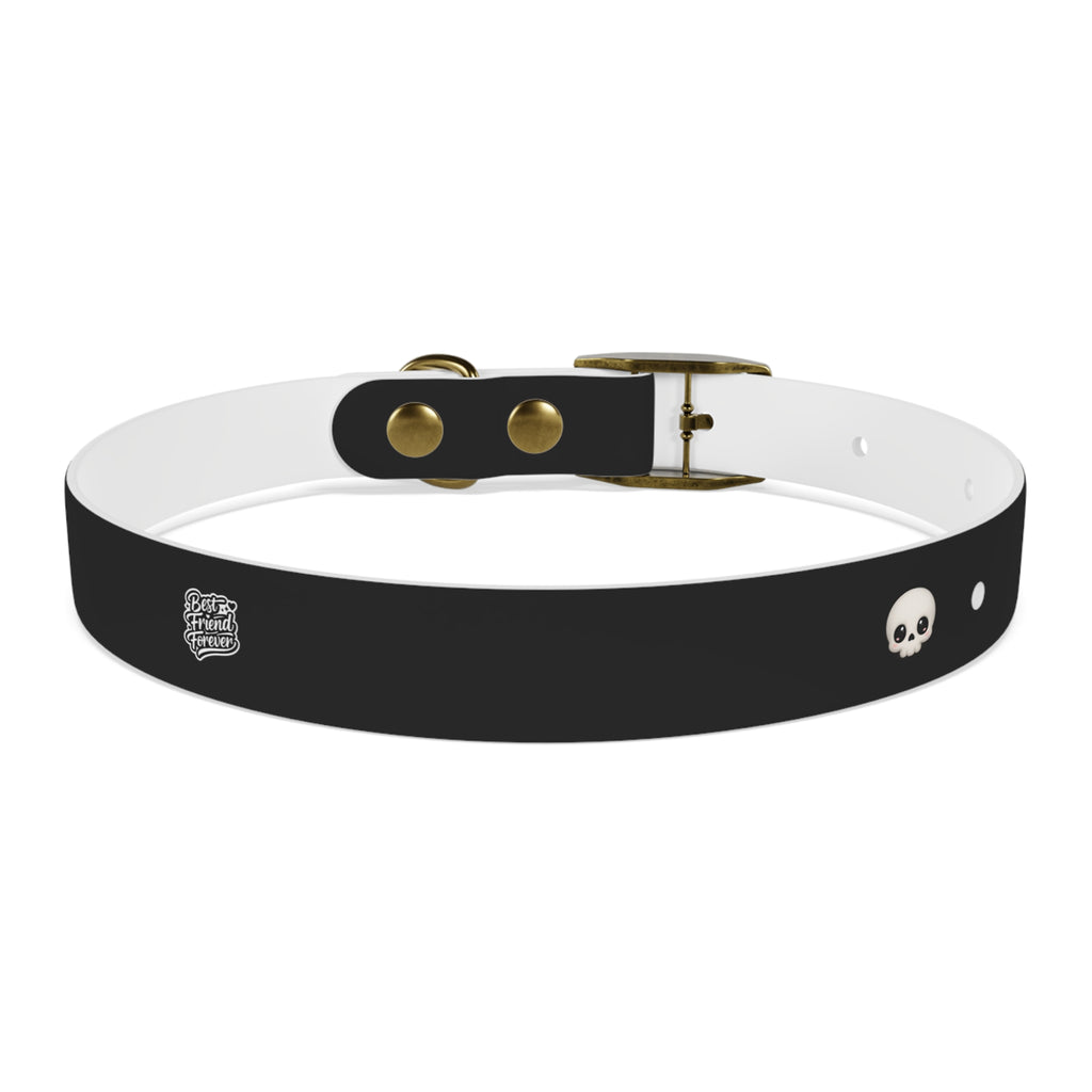 ZYVEK Gothic “Best Friend Forever” Dog Collar – Minimal Skull Edition