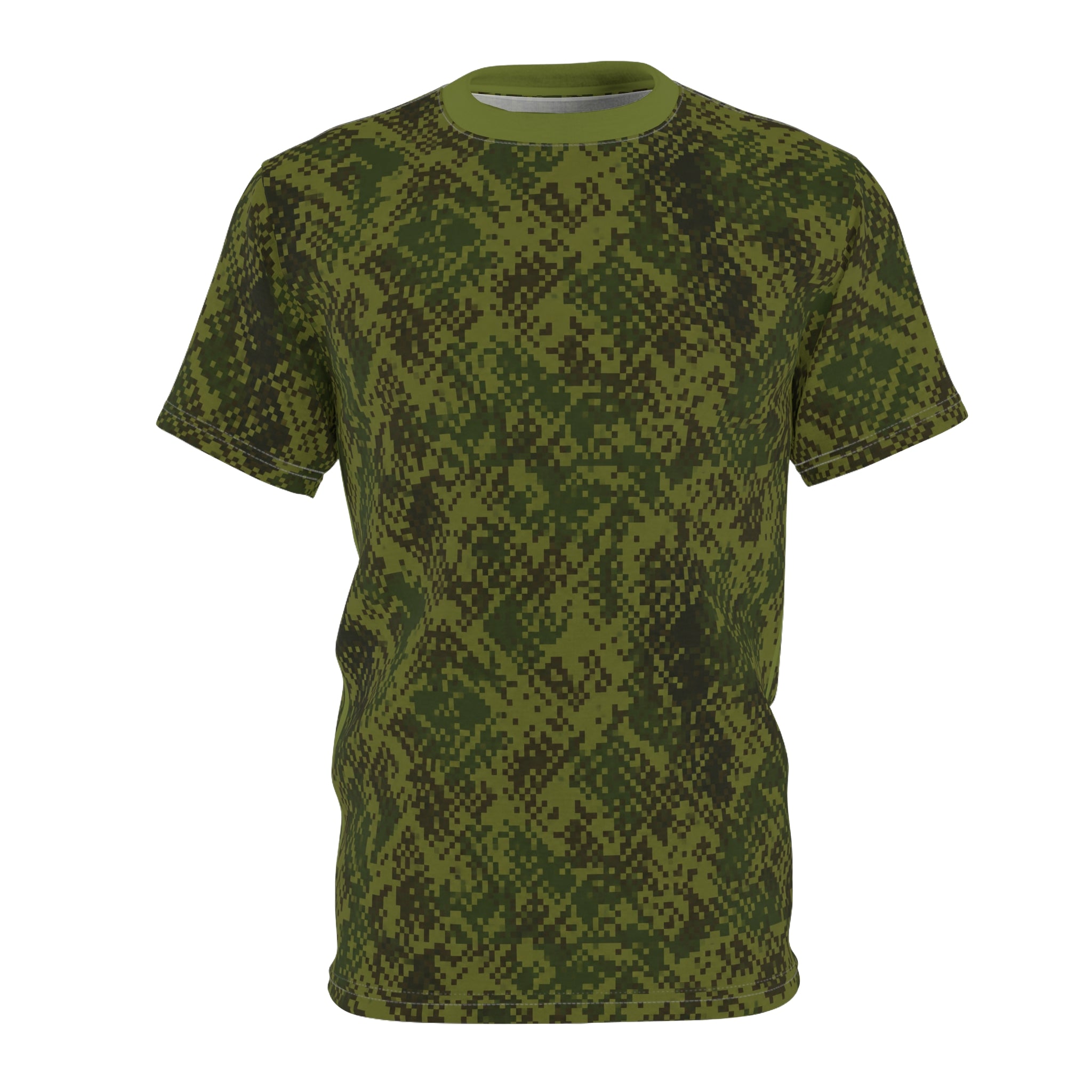 Olive Digital Camo Tee — All-Over Print Military Style