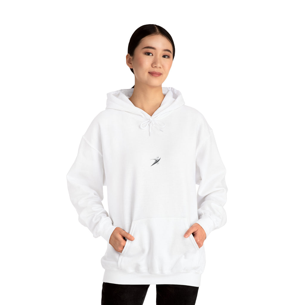 Minimal White Hoodie with Tiny Swift Bird Emblem