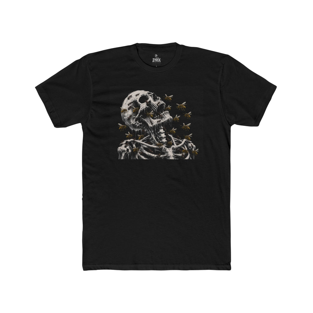 Skeleton & Moths Graphic Tee — Gothic Skull Halloween T-Shirt