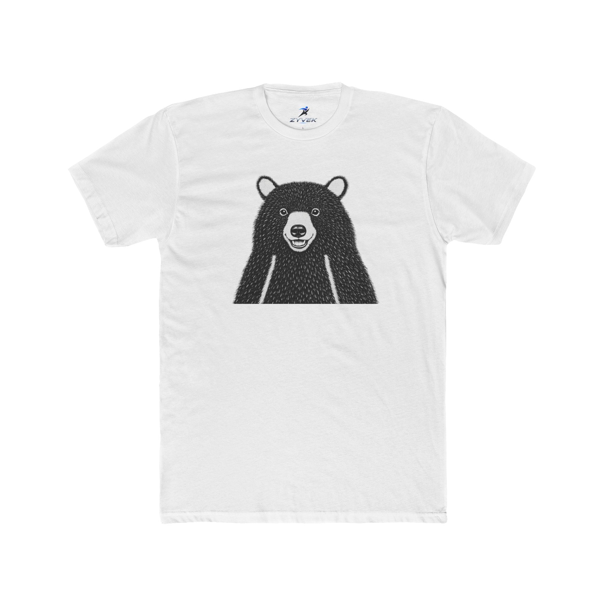 Smiling Black Bear Graphic Tee — Cute Bear Illustration T-Shirt