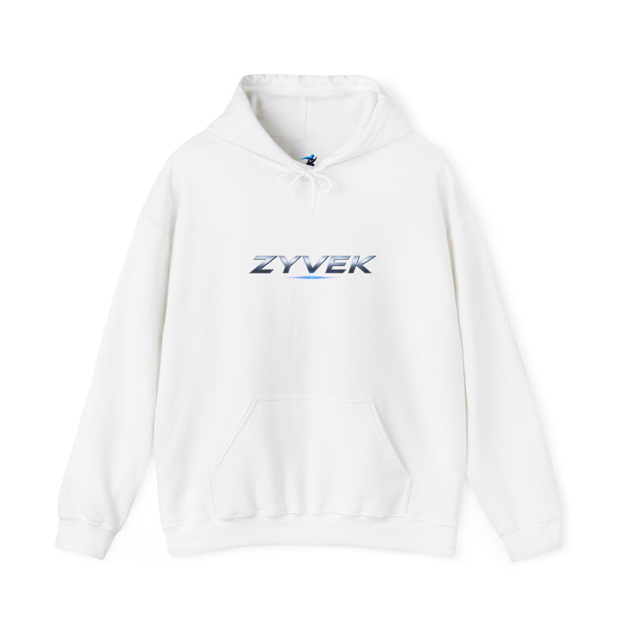 Zyvek Metallic Logo Hoodie — Minimal Tech Streetwear Pullover