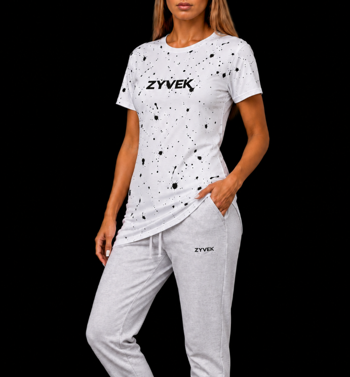 ZYVEK InkSplash Tee Dress – Artistic Minimalist Streetwear Dress