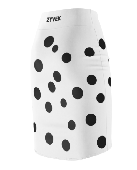 ZYVEK MonoDot Pencil Skirt – Modern Minimalist Polka Dot Skirt