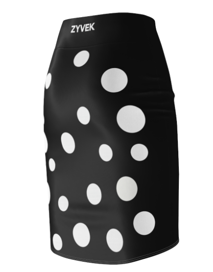 ZYVEK PolkaDot Pencil Skirt – Minimalist Retro Streetwear