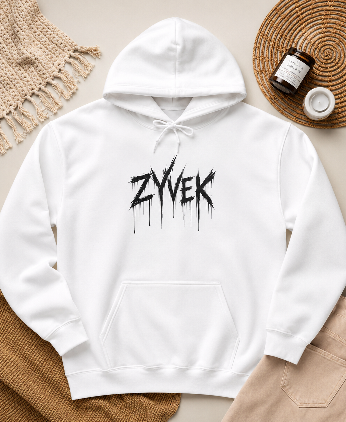 Zyvek Graffiti Logo Hoodie — Streetwear Logo Pullover