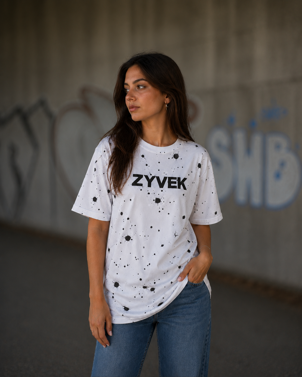 ZYVEK InkSplash T-Shirt – Artistic Minimalist Streetwear Tee