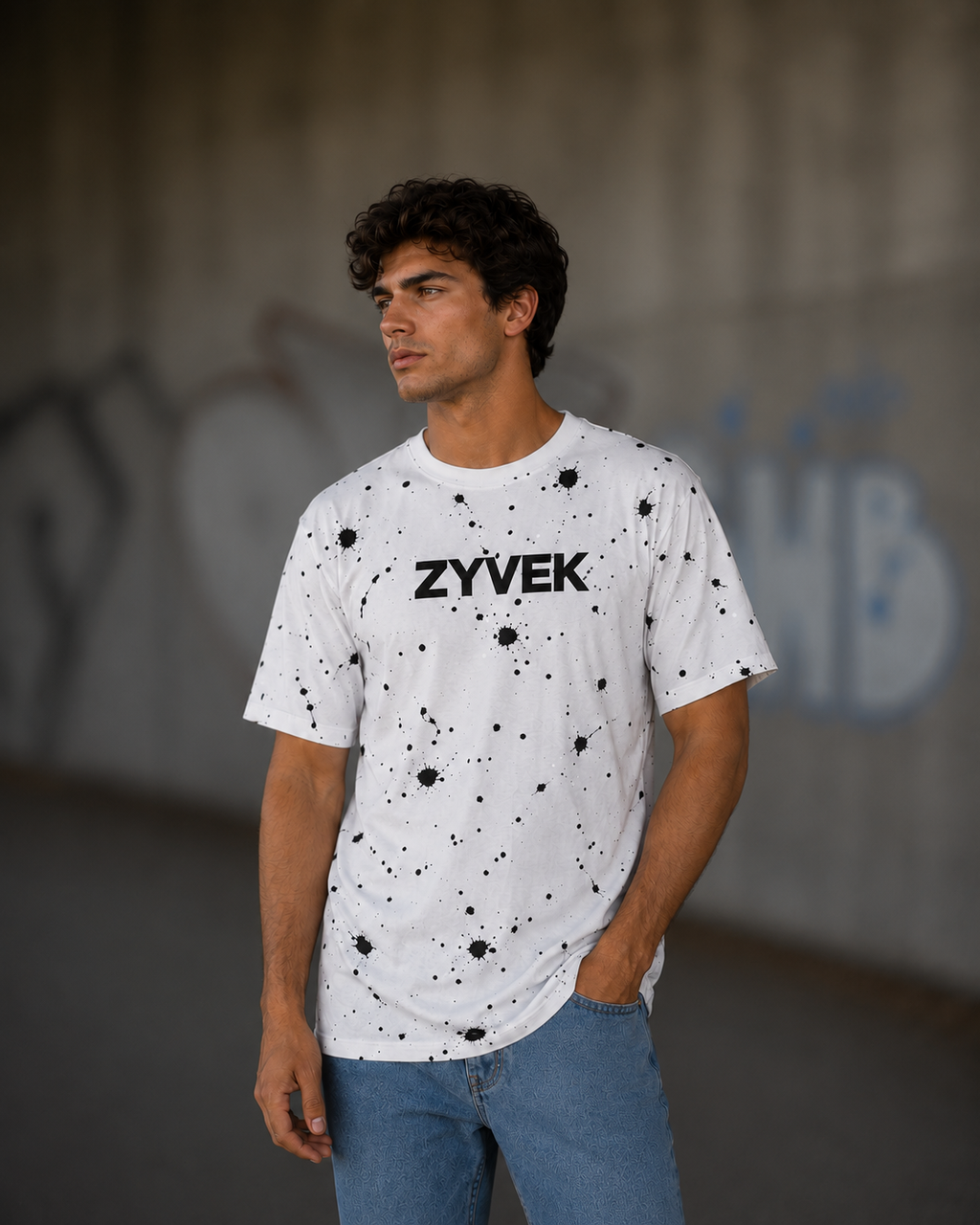 ZYVEK InkSplash T-Shirt – Artistic Minimalist Streetwear Tee