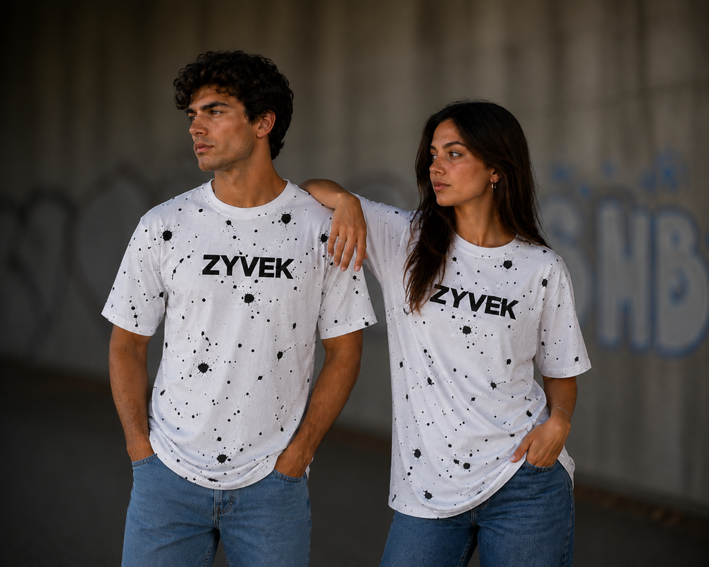 ZYVEK InkSplash T-Shirt – Artistic Minimalist Streetwear Tee