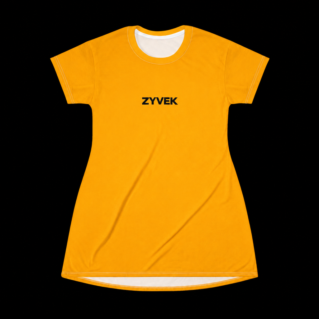 ZYVEK SunCore Tee Dress – Bold Minimalist Streetwear Dress