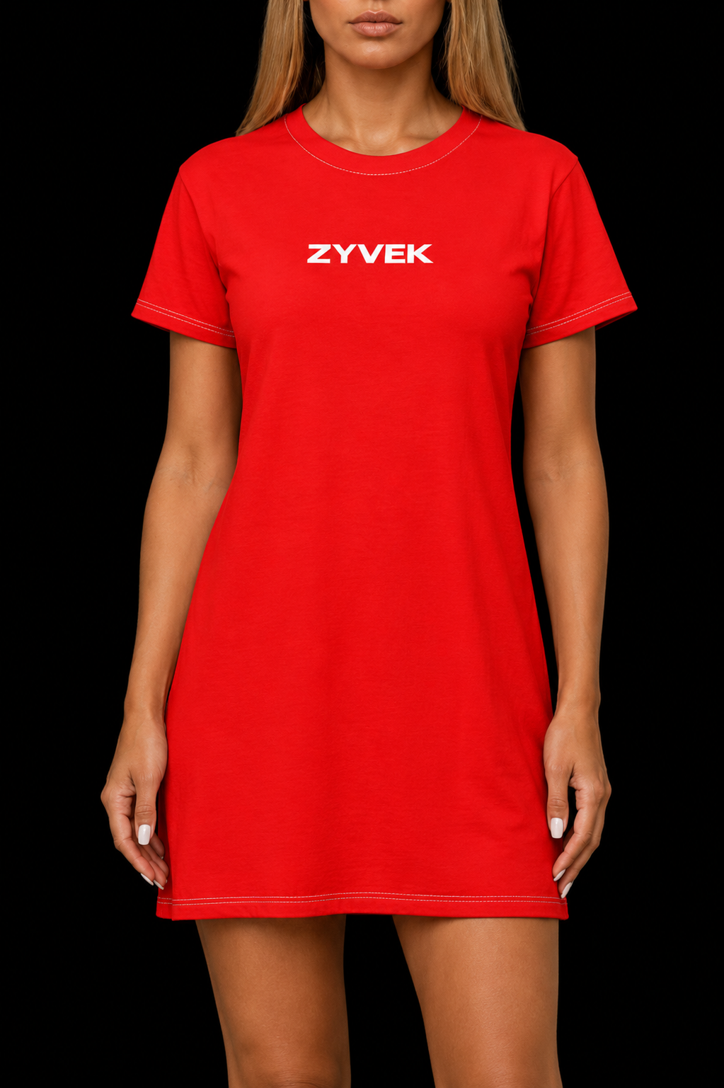 ZYVEK Scarlet Tee Dress – Minimalist Casual Streetwear Dress