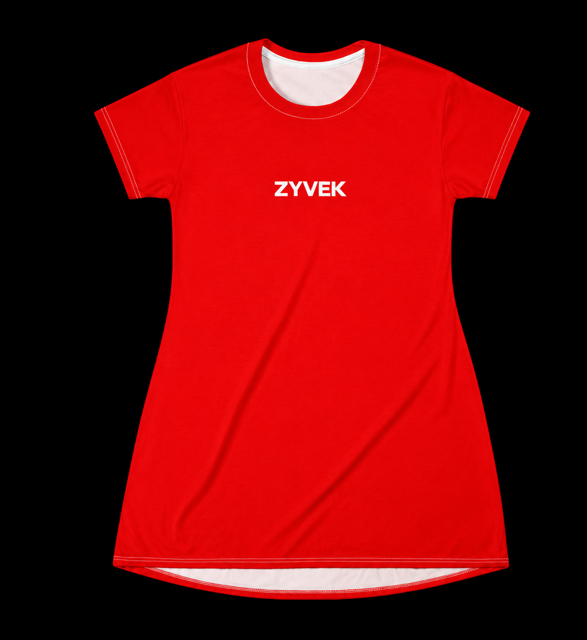ZYVEK Scarlet Tee Dress – Minimalist Casual Streetwear Dress