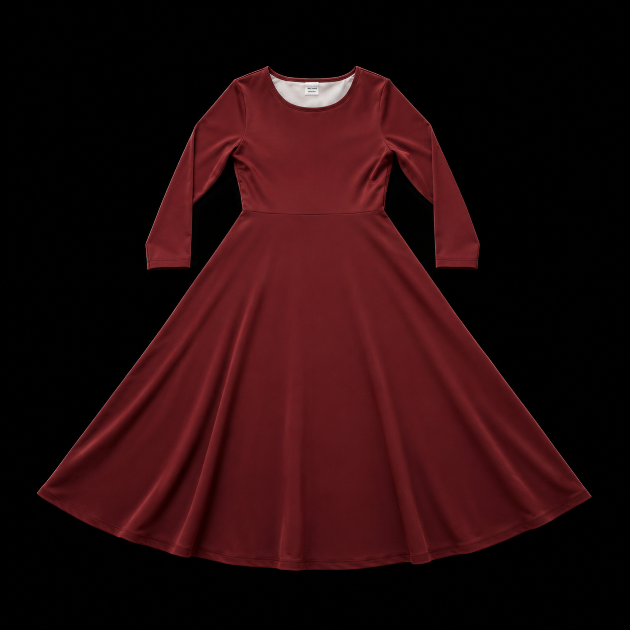 ZYVEK Crimson Elegance Dress – Long Sleeve Flow Dress