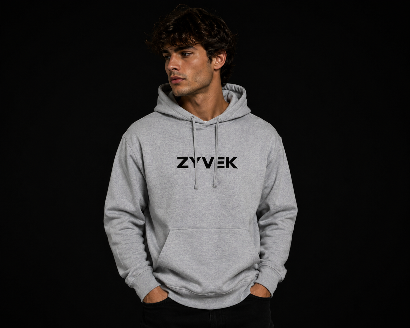 ZYVEK Essential Logo Hoodie – White Edition