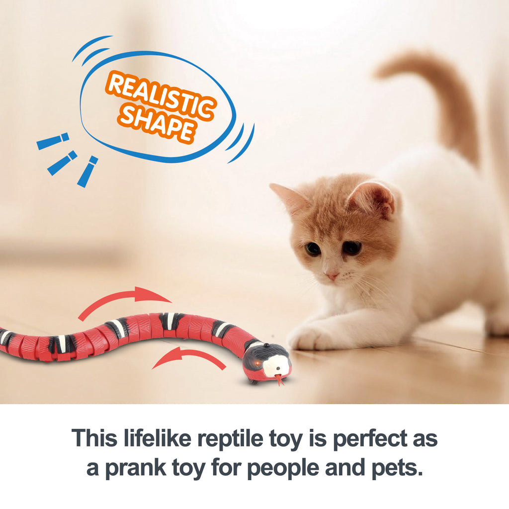 Smart Sensing Interactive Snake Toy for Cats – USB Rechargeable Automatic Pet Toy.  remote control