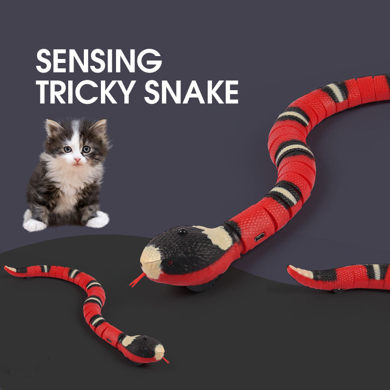 Smart Sensing Interactive Snake Toy for Cats – USB Rechargeable Automatic Pet Toy.  remote control