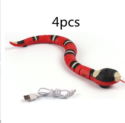 Smart Sensing Interactive Snake Toy for Cats – USB Rechargeable Automatic Pet Toy.  remote control