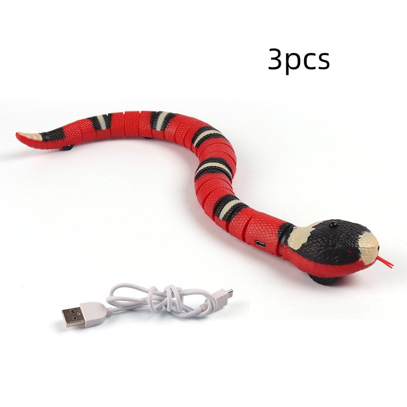 Smart Sensing Interactive Snake Toy for Cats – USB Rechargeable Automatic Pet Toy.  remote control